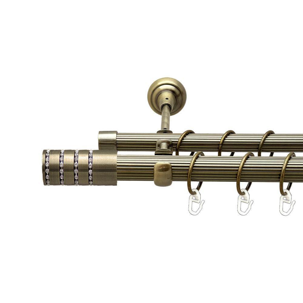 Карниз Orvit Барамелла металевий дворядний відкритий рифлена труба кільце металеве Антик 25\19 мм 300 см Львов - изображение 1