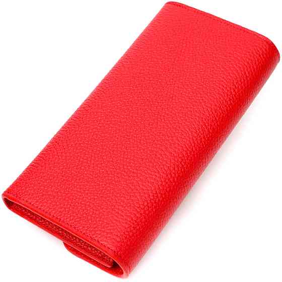 Яскравий жіночий гаманець з монетницею на блискавці з натуральної шкіри Червоний (Tony Bellucci) Київ