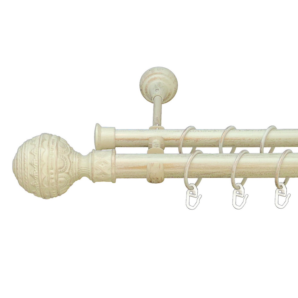 Карниз Orvit Арабеска металевий дворядний відкритий Біле Золото 25\19 мм 300 см (6951186) Львов - изображение 1