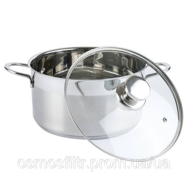 Каструля Axentia Brilliant Ø 24 см 5.8 л зі скляною кришкою нерж сталь Н 13 см (135942) Київ - фото 4