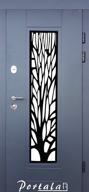 Двери уличные, МДФ-покраска по RAL,серия ТРИО, модель Р-4 Ковка Киев - изображение 1