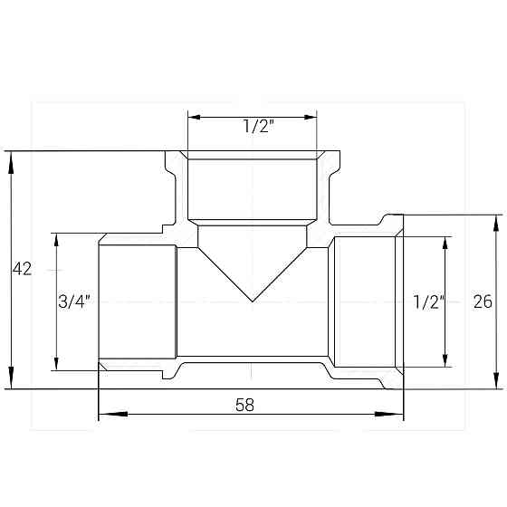 Трійник редукційний 3/4″х1/2″х1/2″ЗВВ латунний A0225А Киев