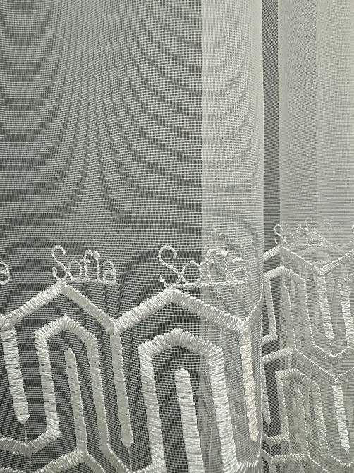 Тюль фатин з вишивкою колір молочний 1505т Київ - фото 5