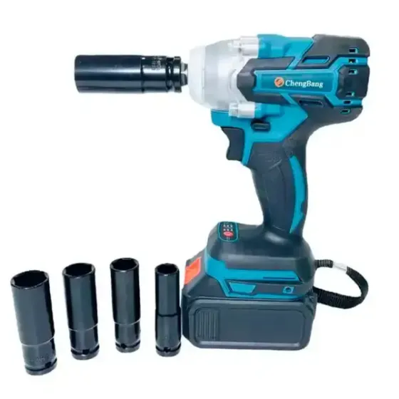 Аккумуляторный бесщеточный гайковерт на 2 аккумулятора с набором инструментов 1135-4 Коломия