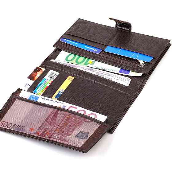 Стильний гаманець для чоловіків з натуральної шкіри з тисненням під крокодила CANPELLINI 21915 Коричневий Київ