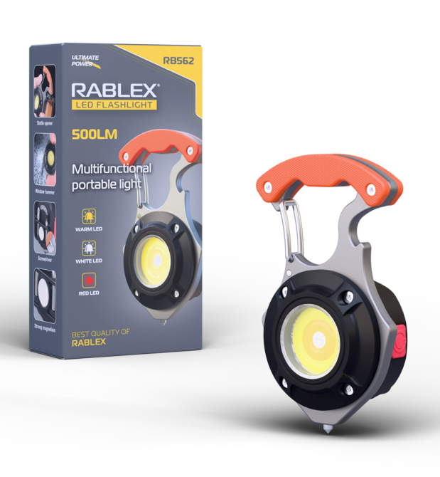 Ліхтар для кемпінгу Rablex RB562, Білий, Жовтий, Червоний, мультитул, Li-Ion акум., магніт, карабін Дніпро - фото 2