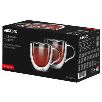 Набор чашек Ardesto BHR 300 мл 2 шт прозорий (AR2630BHR) Винница