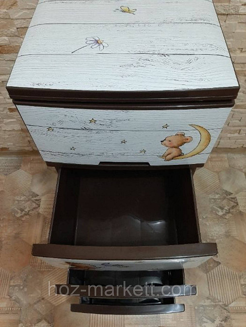 Пластиковый комод с рисунком 