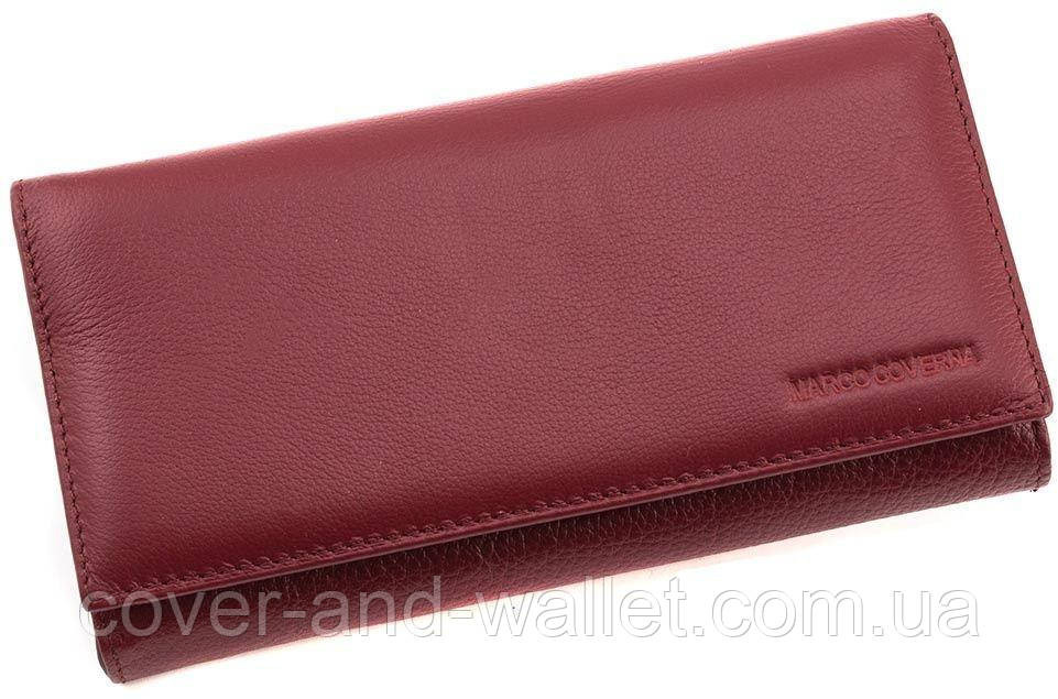 Бордовый женский кошелек на магнитах под много карт Marco Coverna Киев - изображение 6