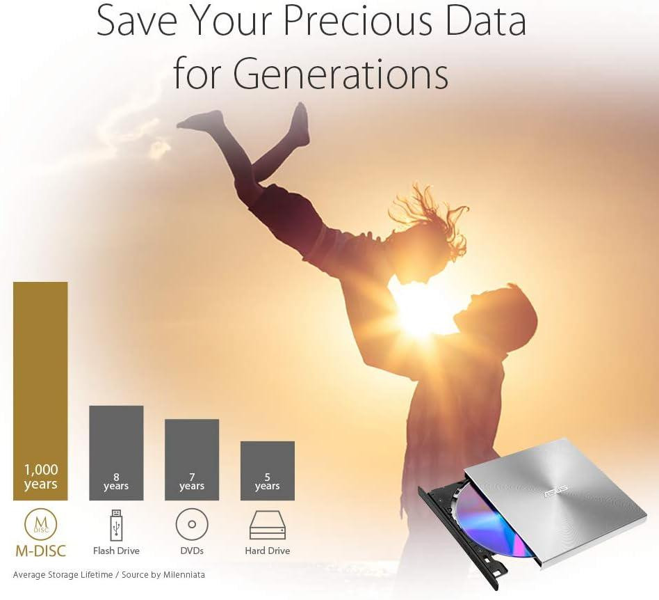 Внешний DVD-привод Asus ZenDrive USB 2.0 совместим с USB-C чтение 8x запись 10x черный Киев - изображение 2