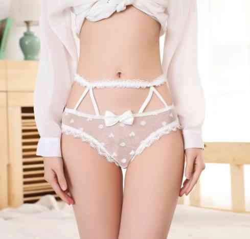 Сексуальні трусики білі з сердечкми - розмір 42-46, матеріал не вказано Київ