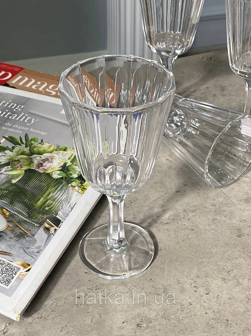 Набір келихів 6 шт "Арія" 200 мл для вина прозорий 102-304 для дому та ресторану Київ - фото 1