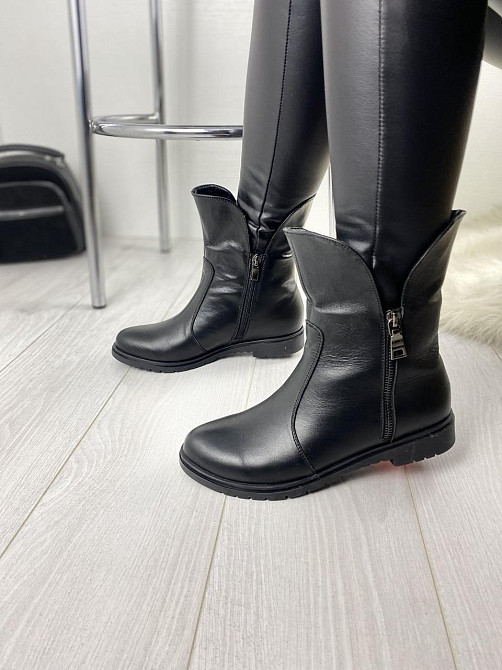 Напівчоботи жіночі M.KRAFT 1050 чорні (зима, шкіра натуральна) (2203) лише 38р.і 40р. 38 Коломия - фото 1