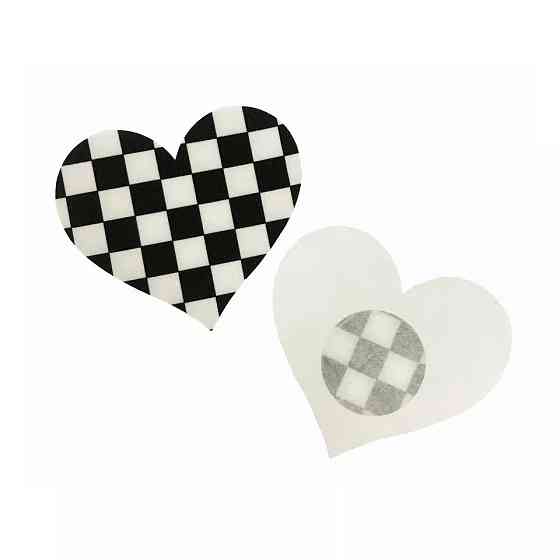 Стікіні на груди Сердечка 8 см чорно-білий Київ