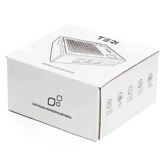 Настольная маникюрная вытяжка Teri Turbo M белая (решетка металлик) Киев