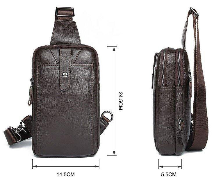 Сумка мужская кожаная через плечо Vintage 14983 Коричневая Киев - изображение 3