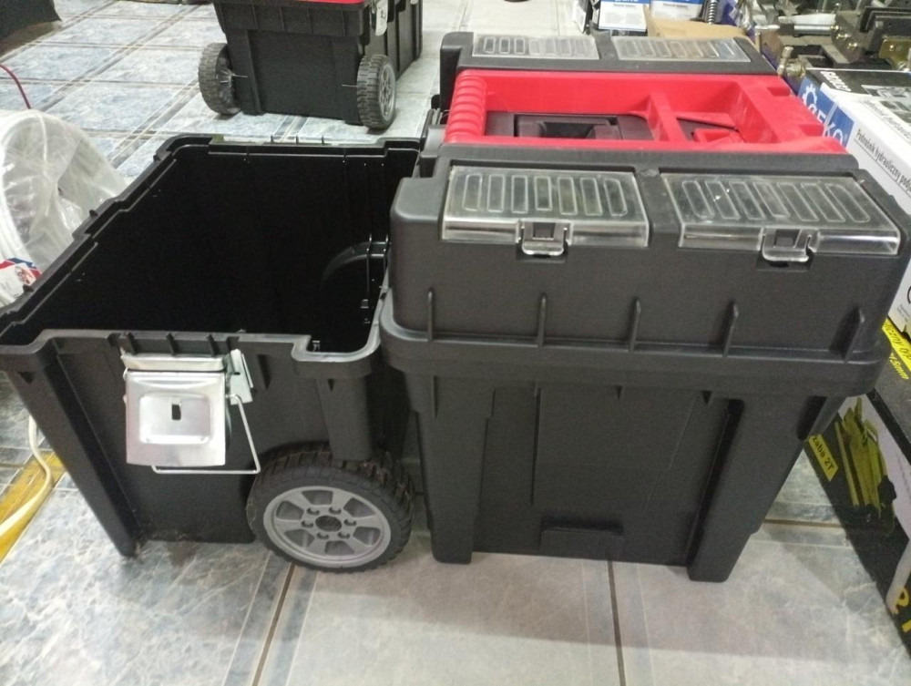 Валіза інструменту на колесах з двох ящиків "Patrol Group"- Wheelbox HD Compact, полікарбонатна протиударна кришка, колір чорний Стрий - фото 3