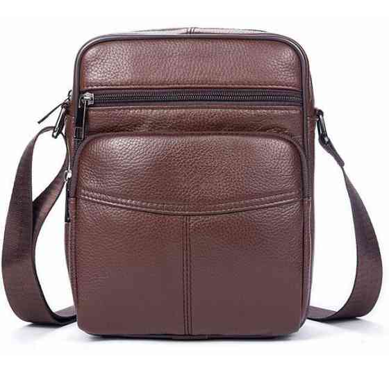 Сумка чоловіча зерниста Коричнева (Vintage) Київ