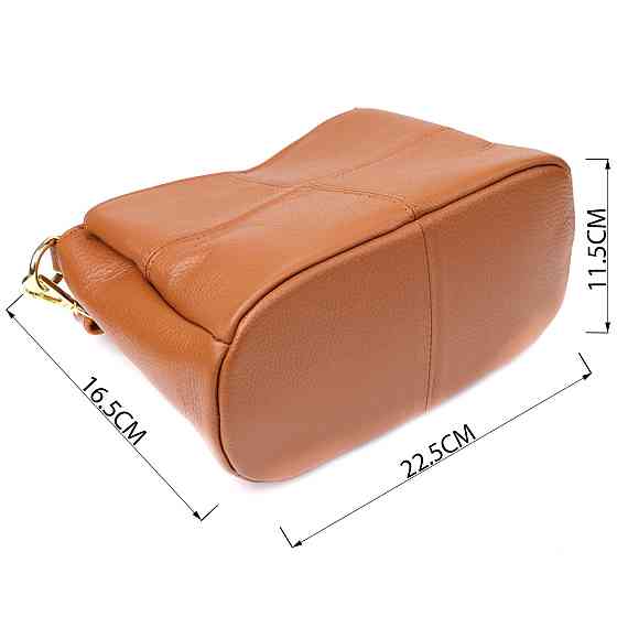 Стильна жіноча сумка на три відділення з натуральної шкіри Vintage 22975 Рудий Київ