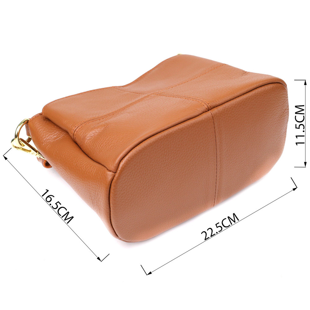 Стильна жіноча сумка на три відділення з натуральної шкіри Vintage 22975 Рудий Київ - фото 3