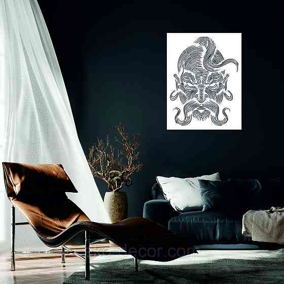 Декоративное настенное Панно «Козак» Декор на стену 70*54 см, Белый Киев