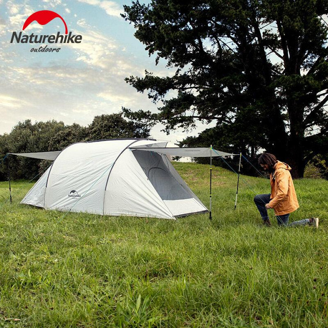 Намет тримісний Naturehike Cloud Fun NH19ZP006, 210T/Silver Coated, білий Київ - фото 6