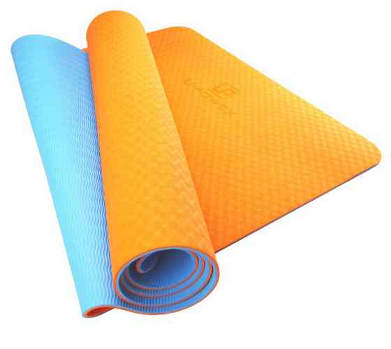 Коврик для йоги та фітнесу U-POWEX TPE Yoga mat Orange/Blue (183х61х0.6) Кам'янське