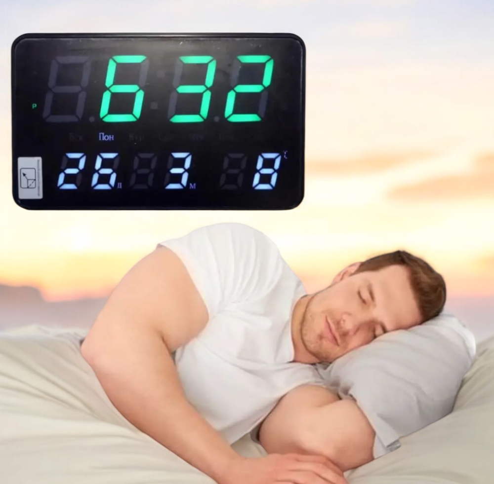 Электронные настольные часы 2508 с будильником, календарем и ночной подсветкой Одесса - изображение 3