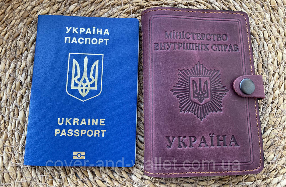 Шкіряна обкладинка для автомобільних документів Міністерство внутрішніх справ (МВС) Київ - фото 5
