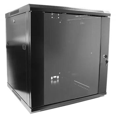 Шкаф настенный Hypernet 12U 19" 600x450, glass door, black (WMNC-12U-FLAT-BLACK) Винница - изображение 1