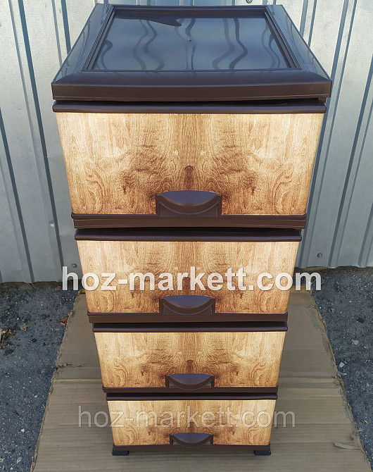 Комод пластиковий на 4 ящики elif Дерево Туреччина Харків - фото 1