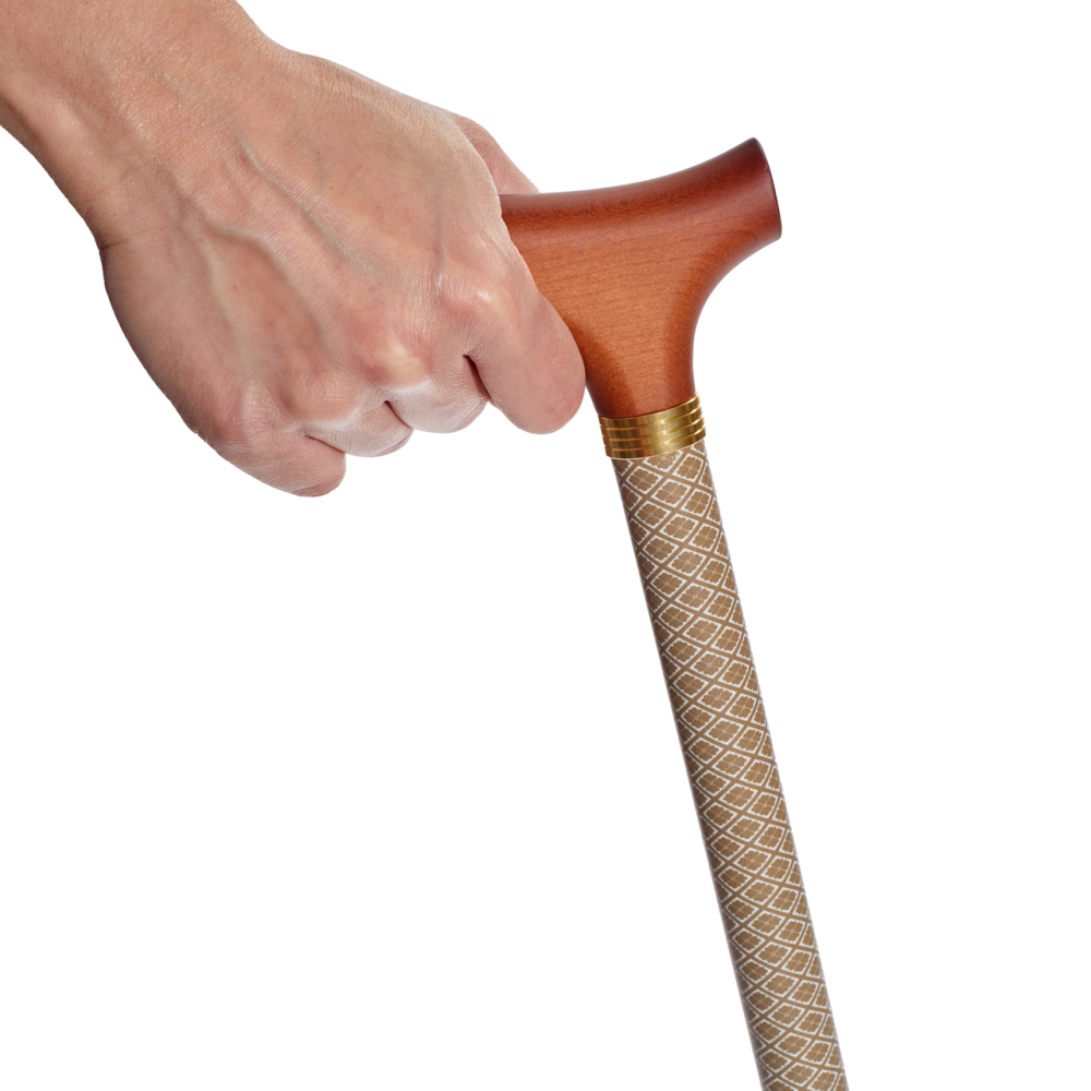 Телескопическая трость с деревянной ручкой Garcia 463, бежевый матовый узор Днепр - изображение 6