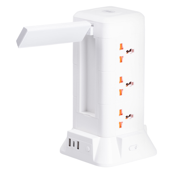 Yiwu Мережевий фільтр подовжувач 4.8 м з лампою на 9 універсальних розеток з 2 USB, 1 Type-C, б Коломия