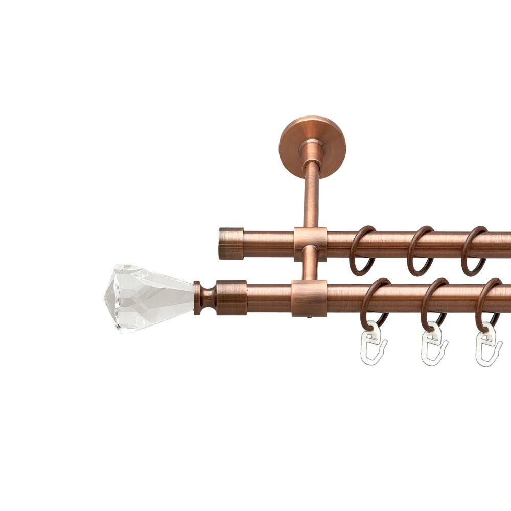 Карниз Orvit Лучетта металевий дворядний закритий гладка труба кільце металеве Мідь 16\16 мм 240 см (00-00019884) Львів - фото 1