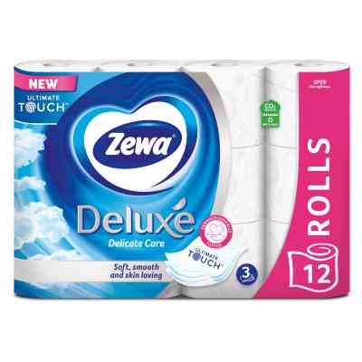 Туалетний папір Zewa Deluxe білий 3 шари 12 рулонів (7322540989779) Вінниця