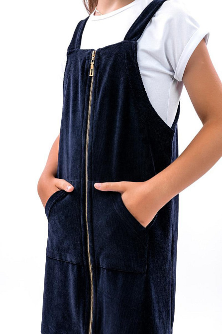 Вельветовый сарафан для девочек, темно-синий, топ Крохатушка одяг Киев - изображение 4