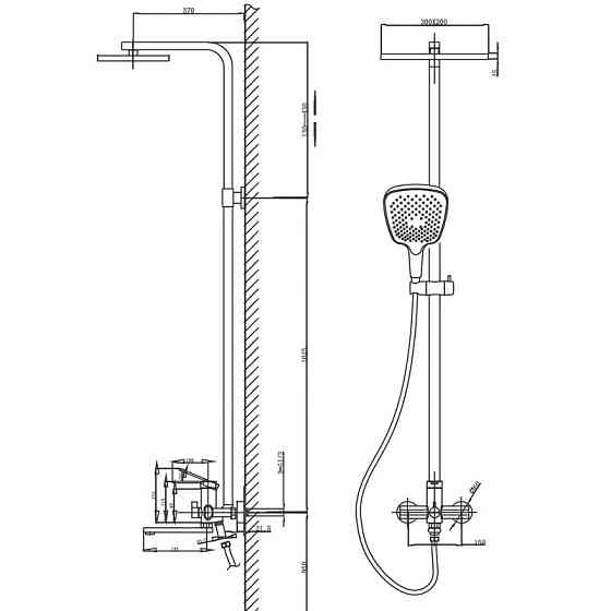 Душова колона зі змішувачем Mixxus Lord 009-J Graphite (Колір графіт) (MI7133) ( 18612 ) ( 15251 ) Харків