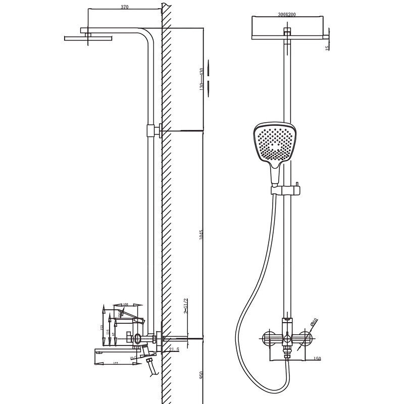 Душова колона зі змішувачем Mixxus Lord 009-J Graphite (Колір графіт) (MI7133) ( 18612 ) ( 15251 ) Харків - фото 3