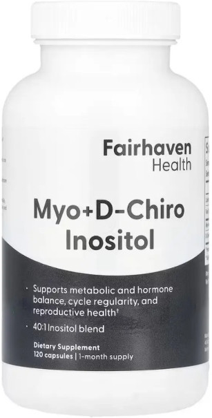 Витамины Fairhaven Health Мио-инозитол и D-хиро инозитол Myo + D-Chiro Inositol 120 капс Киев - изображение 1
