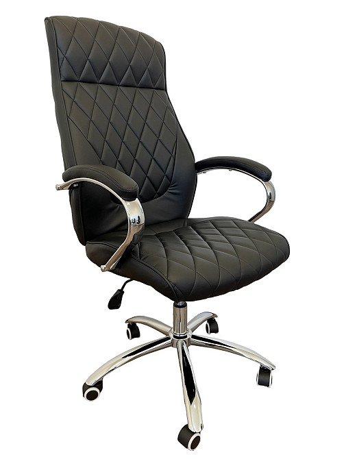 Офисное кресло руководителя Tehforward Apollon хром Anyfix Черный Киев - изображение 1