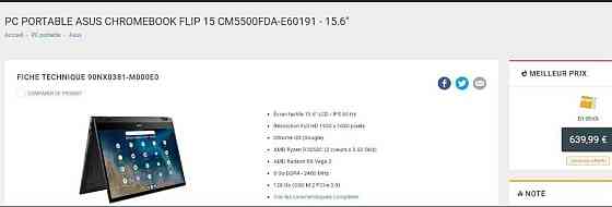 Ноутбук трансформер Asus CHROMEBOOK FLIP 15 CM5500FDA - Ryzen 3 3250/ RX VEGA 3 Киев