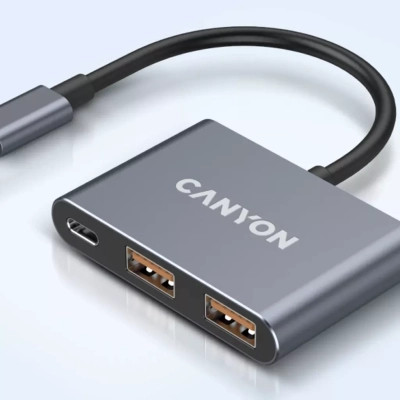 Концентратор Canyon hub DS-3 3in1 USB-C Dark Grey (CNS-TDS3) Вінниця - фото 10
