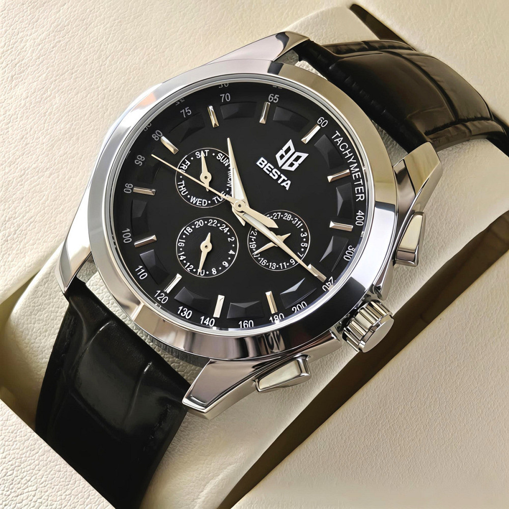 Годинник чоловічий механічний Besta Walker Deluxe Leather (2 ремінці) Київ - фото 3