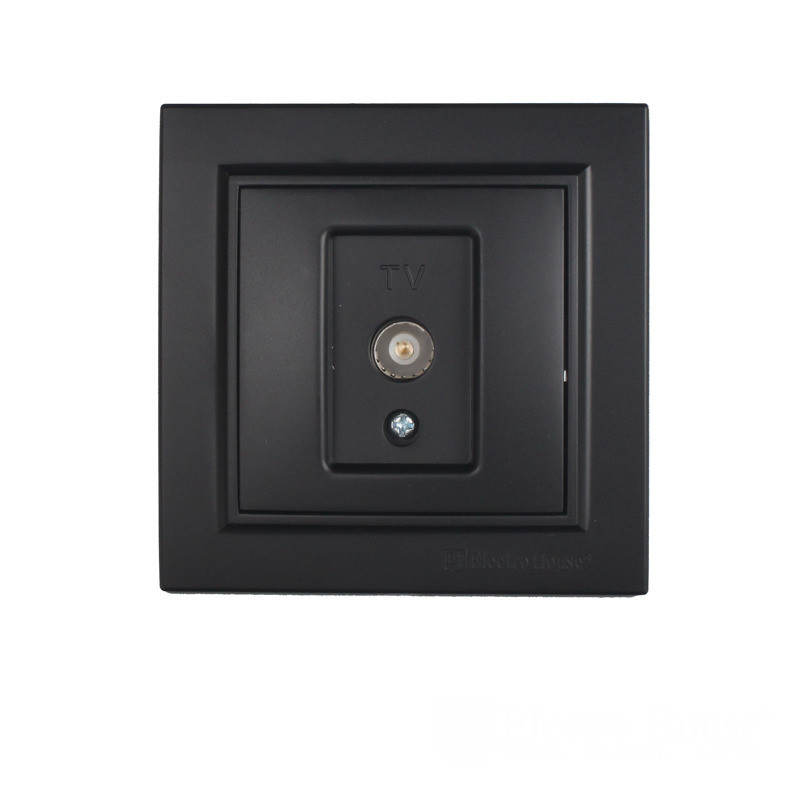 Розетка телевизионная, Enzo безупречный графит Днепр - изображение 1