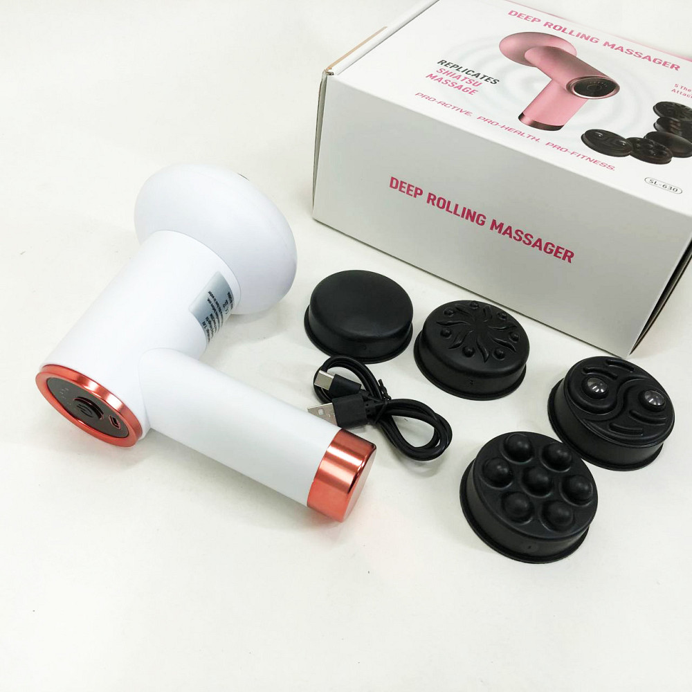 Ручной массажер для шеи и тела Deep Rolling Massager, Профессиональный массажер пистолет NA-62 Львов - изображение 10