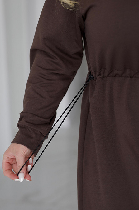 Трикотажна сукня оверсайз на кулісці "Answer" | Батал Шоколадний, 50-52 Київ - фото 4