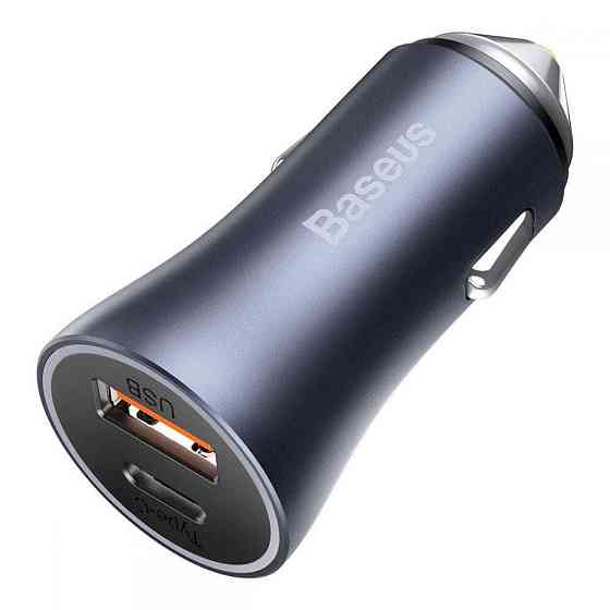 Автомобільний зарядний пристрій Baseus Golden Contactor Pro Dual Quick Charger U+C 40W Dark Gray CCJD-0G Одеса