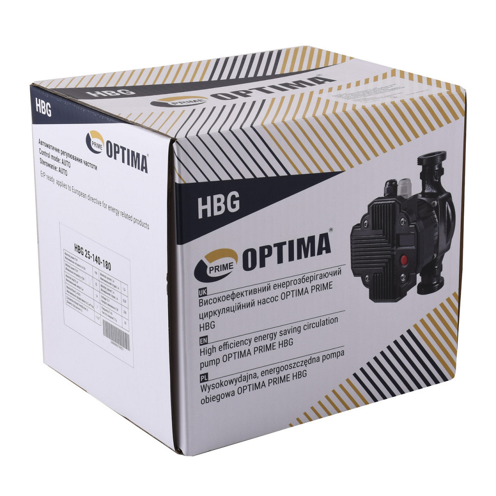 Насос циркуляционный энергосберегающий Optima PRIME HBG 25-140AUTO 180мм (000027882) Киев - изображение 3