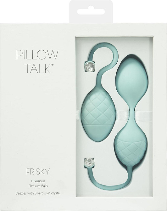 Розкішні вагінальні кульки PILLOW TALK - Frisky Teal з кристалом, діаметр 3,2 см, вага 49-75 гр Sex Aura Київ - фото 9
