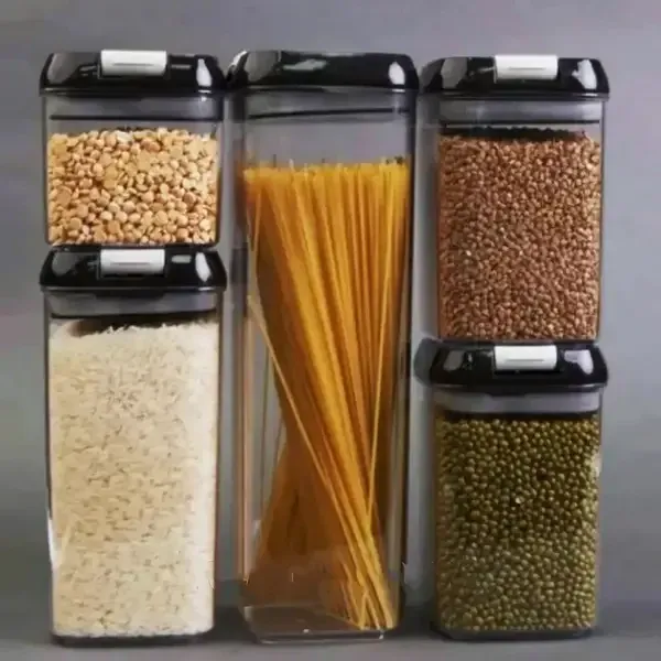 Набор емкостей для хранения сухих продуктов с крышками, 5 предметов / Пластиковые контейнеры для круп Одесса - изображение 1
